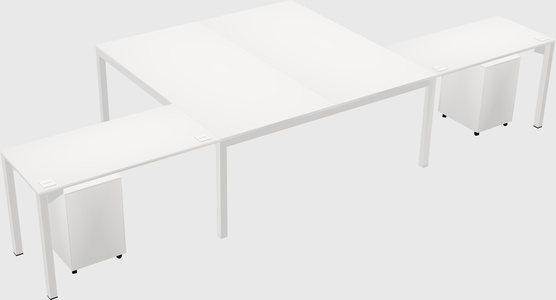 Shared l-shaped desk