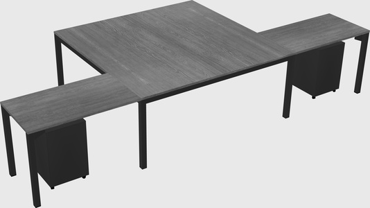 Shared l-shaped desk