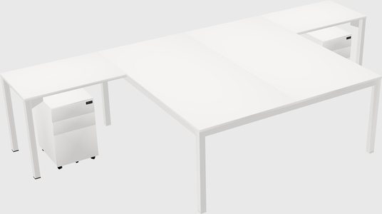 Shared l-shaped desk