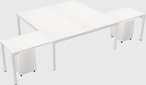 Shared l-shaped desk