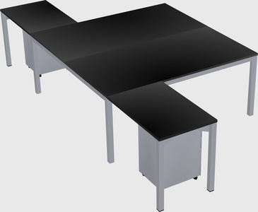 Shared l-shaped desk