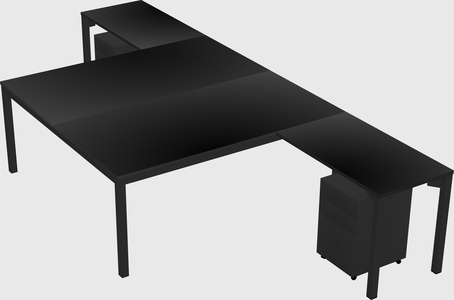 Shared l-shaped desk