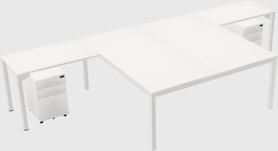 Shared l-shaped desk