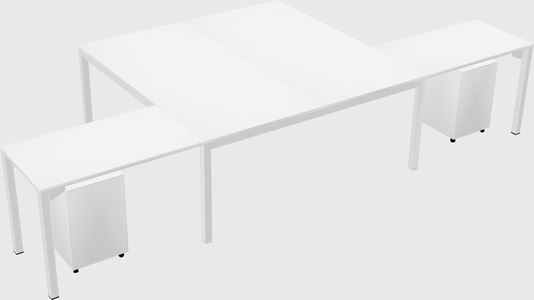 Shared l-shaped desk