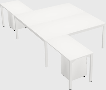 Shared l-shaped desk
