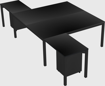 Shared l-shaped desk