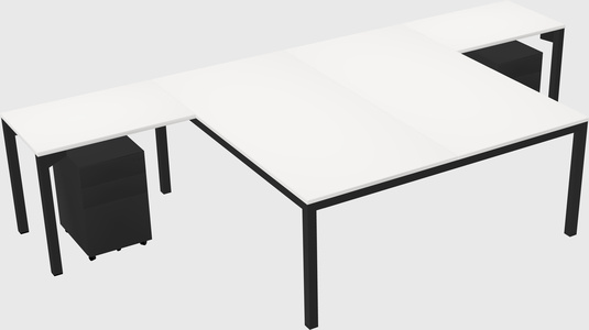 Shared l-shaped desk