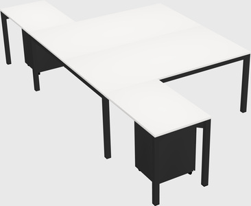 Shared l-shaped desk