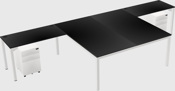 Shared l-shaped desk