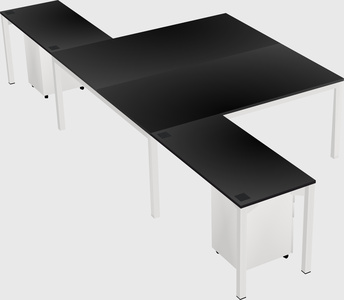 Shared l-shaped desk
