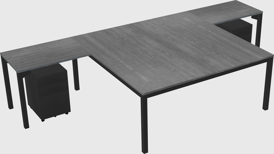 Shared l-shaped desk