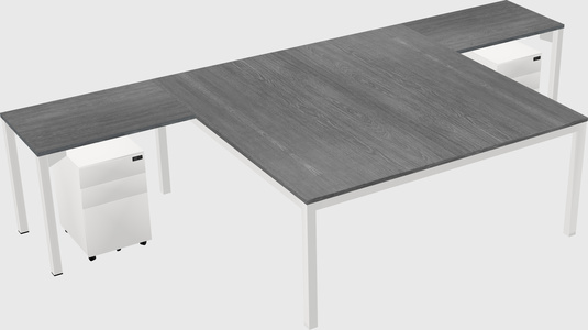 Shared l-shaped desk