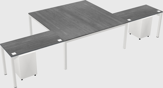 Shared l-shaped desk