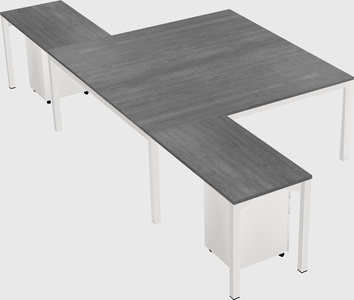 Shared l-shaped desk