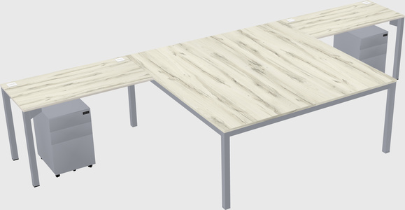 Shared l-shaped desk