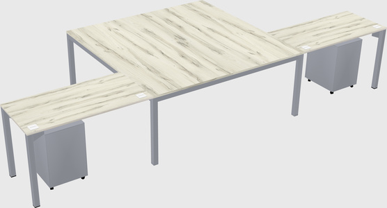 Shared l-shaped desk