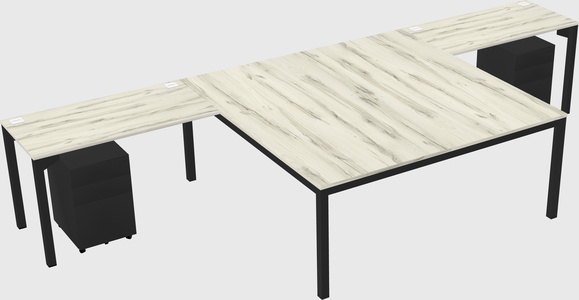 Shared l-shaped desk