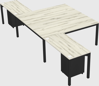 Shared l-shaped desk