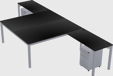 Shared l-shaped desk