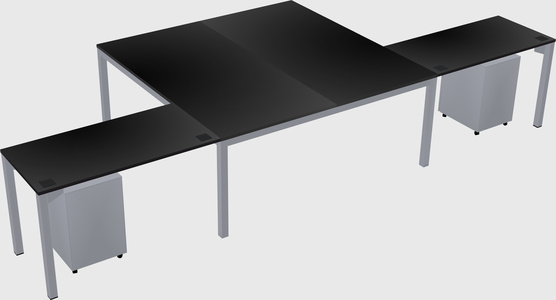 Shared l-shaped desk