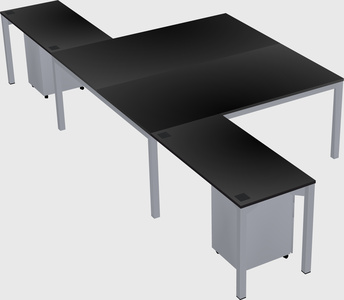 Shared l-shaped desk