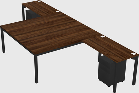 Shared l-shaped desk