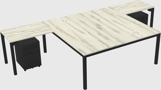 Shared l-shaped desk