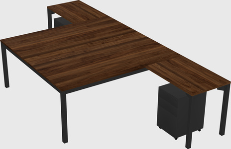 Shared l-shaped desk