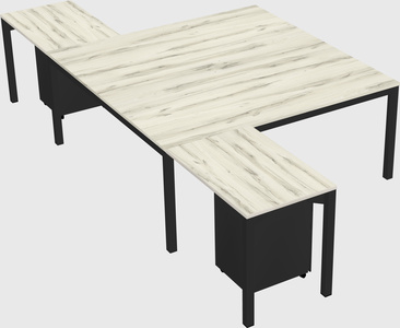 Shared l-shaped desk