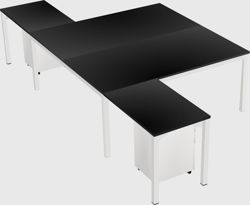 Shared l-shaped desk