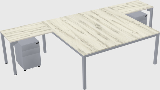 Shared l-shaped desk