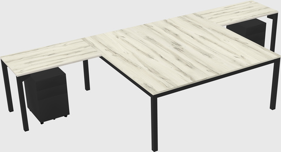 Shared l-shaped desk