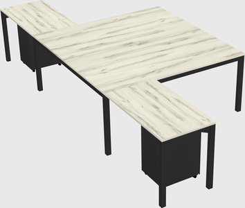 Shared l-shaped desk