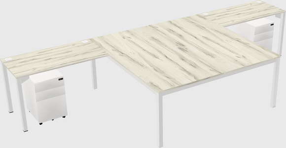 Shared l-shaped desk
