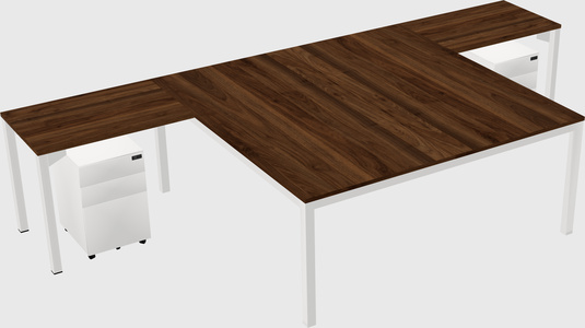 Shared l-shaped desk