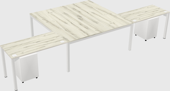 Shared l-shaped desk