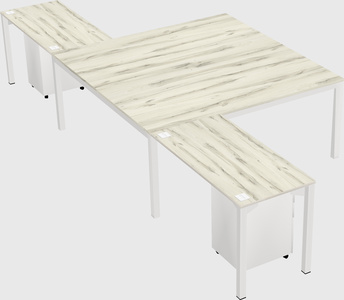 Shared l-shaped desk