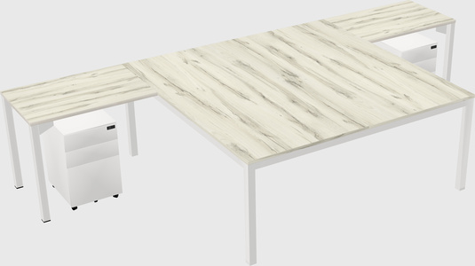 Shared l-shaped desk