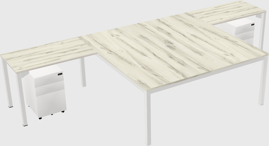 Shared l-shaped desk