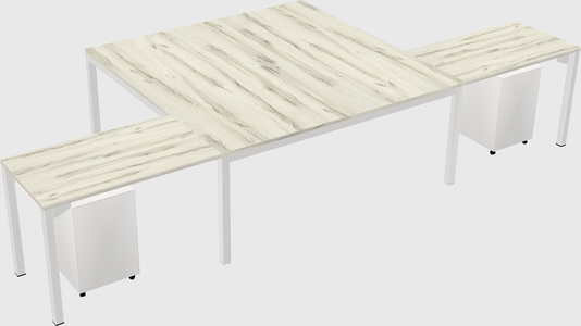 Shared l-shaped desk