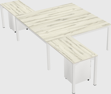 Shared l-shaped desk