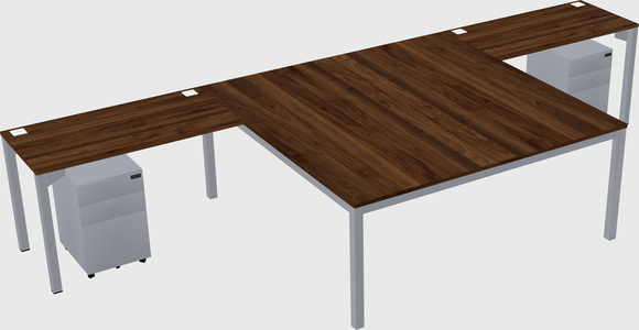 Shared l-shaped desk