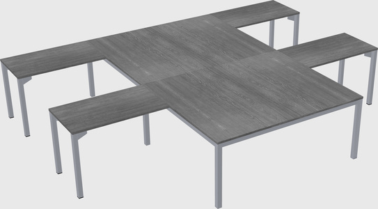 Shared l-shaped desk