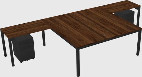 Shared l-shaped desk