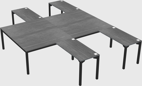 Shared l-shaped desk