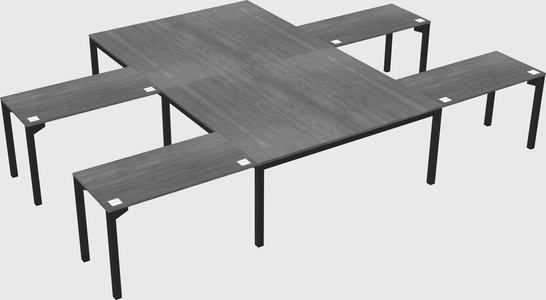 Shared l-shaped desk