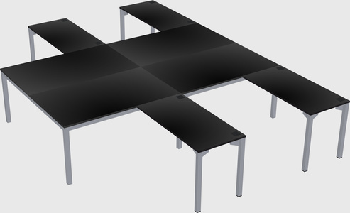 Shared l-shaped desk