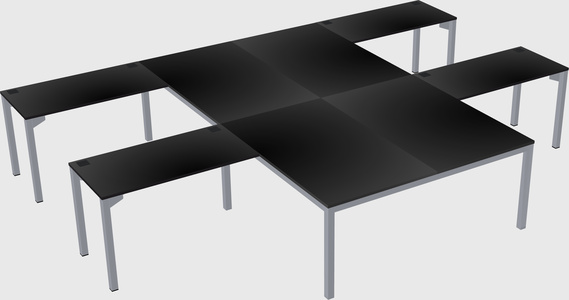 Shared l-shaped desk