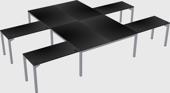 Shared l-shaped desk