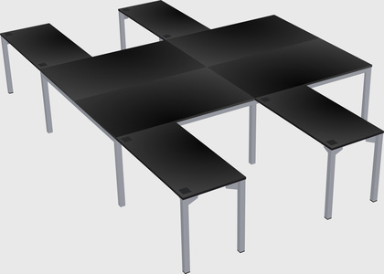 Shared l-shaped desk